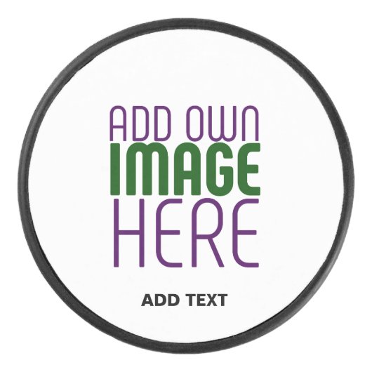 MODERNE BEARBEITUNGSFÄHIGE, EINFACHE WEISSE BILDTE EISHOCKEY PUCK (Vorderseite)