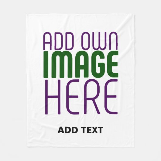 MODERNE BEARBEITUNGSFÄHIGE, EINFACHE WEISSE BILDTE FLEECEDECKE (Vorderseite)