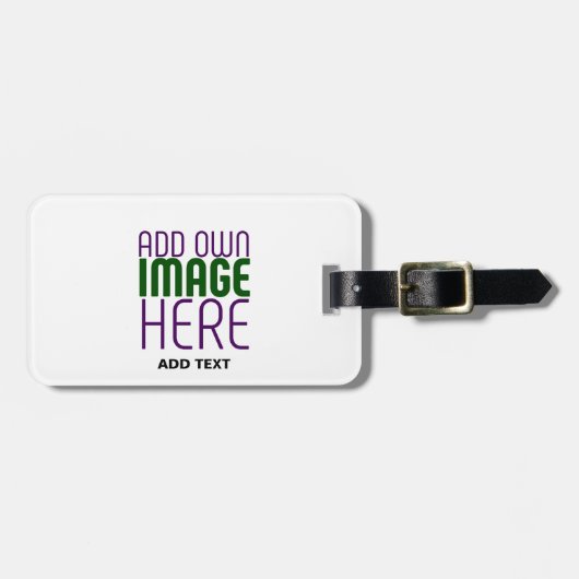 MODERNE BEARBEITUNGSFÄHIGE, EINFACHE WEISSE BILDTE GEPÄCKANHÄNGER (Vorderseite horizontal)