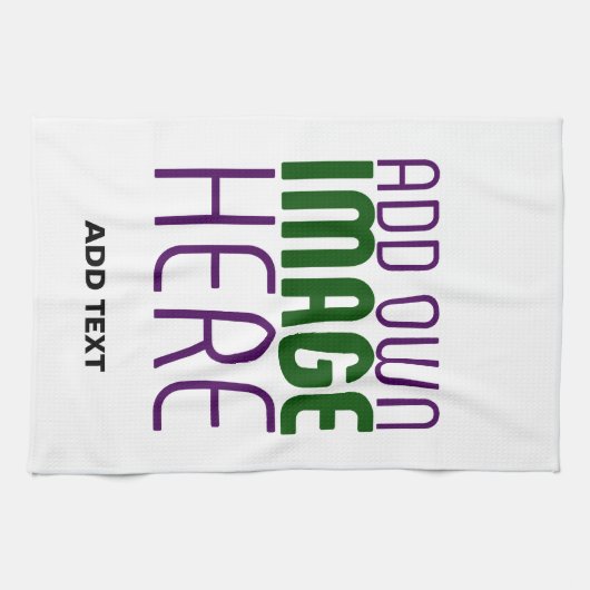 MODERNE BEARBEITUNGSFÄHIGE, EINFACHE WEISSE BILDTE GESCHIRRTUCH (Horizontal)