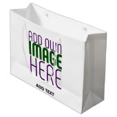 MODERNE BEARBEITUNGSFÄHIGE, EINFACHE WEISSE BILDTE GROßE GESCHENKTÜTE (Vorderseite Schrägansicht)