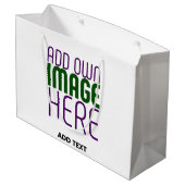 MODERNE BEARBEITUNGSFÄHIGE, EINFACHE WEISSE BILDTE GROßE GESCHENKTÜTE (Rückseite Schrägansicht)