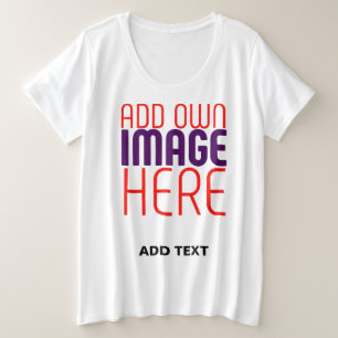MODERNE BEARBEITUNGSFÄHIGE, EINFACHE WEISSE BILDTE GROßE GRÖßE T-Shirt