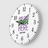 MODERNE BEARBEITUNGSFÄHIGE, EINFACHE WEISSE BILDTE GROßE WANDUHR (Winkel)