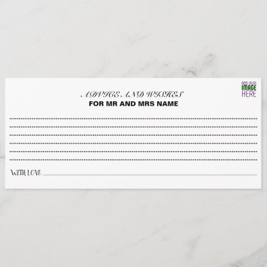 MODERNE BEARBEITUNGSFÄHIGE, EINFACHE WEISSE BILDTE HINWEISKARTE (Vorderseite)