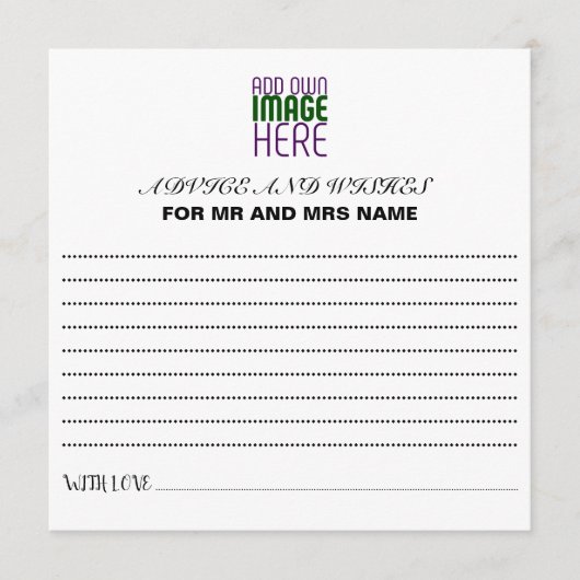 MODERNE BEARBEITUNGSFÄHIGE, EINFACHE WEISSE BILDTE HINWEISKARTE (Vorderseite)