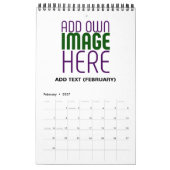 MODERNE BEARBEITUNGSFÄHIGE, EINFACHE WEISSE BILDTE KALENDER (Feb 2027)