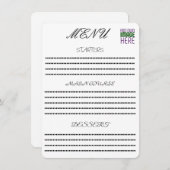 MODERNE BEARBEITUNGSFÄHIGE, EINFACHE WEISSE BILDTE MENÜKARTE (Vorne/Hinten)
