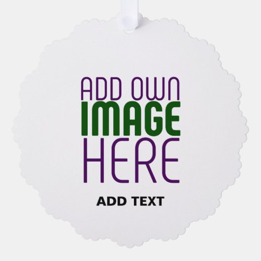 MODERNE BEARBEITUNGSFÄHIGE, EINFACHE WEISSE BILDTE ORNAMENT KARTE (Vorderseite)