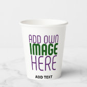 MODERNE BEARBEITUNGSFÄHIGE, EINFACHE WEISSE BILDTE PAPPBECHER (Rückseite)