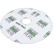 MODERNE BEARBEITUNGSFÄHIGE, EINFACHE WEISSE BILDTE POLYESTER WEIHNACHTSBAUMDECKE (Schrägansicht)