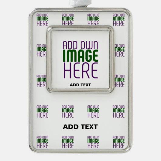 MODERNE BEARBEITUNGSFÄHIGE, EINFACHE WEISSE BILDTE Rahmen-Ornament SILBER (Vorderseite)