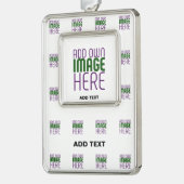 MODERNE BEARBEITUNGSFÄHIGE, EINFACHE WEISSE BILDTE Rahmen-Ornament SILBER (Links)