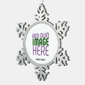 MODERNE BEARBEITUNGSFÄHIGE, EINFACHE WEISSE BILDTE SCHNEEFLOCKEN Zinn-Ornament (Rechts)