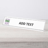 MODERNE BEARBEITUNGSFÄHIGE, EINFACHE WEISSE BILDTE SCHREIBTISCHNAMENSPLAKETTE (Vorderseite )