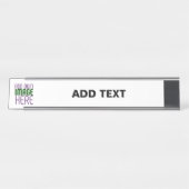 MODERNE BEARBEITUNGSFÄHIGE, EINFACHE WEISSE BILDTE SCHREIBTISCHNAMENSPLAKETTE (Vorderseite )