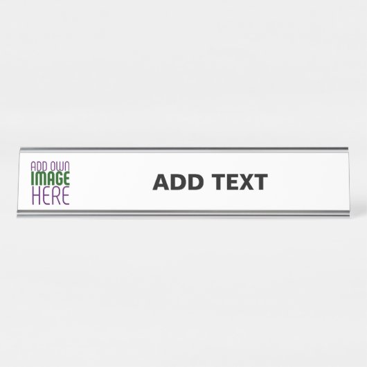 MODERNE BEARBEITUNGSFÄHIGE, EINFACHE WEISSE BILDTE SCHREIBTISCHNAMENSPLAKETTE (Vorderseite )