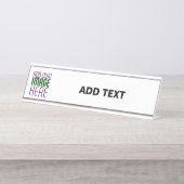 MODERNE BEARBEITUNGSFÄHIGE, EINFACHE WEISSE BILDTE SCHREIBTISCHNAMENSPLAKETTE (Vorderseite )