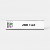 MODERNE BEARBEITUNGSFÄHIGE, EINFACHE WEISSE BILDTE SCHREIBTISCHNAMENSPLAKETTE (Vorderseite )