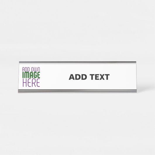 MODERNE BEARBEITUNGSFÄHIGE, EINFACHE WEISSE BILDTE SCHREIBTISCHNAMENSPLAKETTE (Vorderseite )