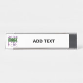 MODERNE BEARBEITUNGSFÄHIGE, EINFACHE WEISSE BILDTE SCHREIBTISCHNAMENSPLAKETTE (Vorderseite )