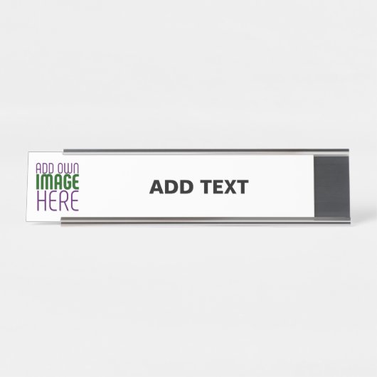 MODERNE BEARBEITUNGSFÄHIGE, EINFACHE WEISSE BILDTE SCHREIBTISCHNAMENSPLAKETTE (Vorderseite )
