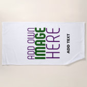 MODERNE BEARBEITUNGSFÄHIGE, EINFACHE WEISSE BILDTE STRANDTUCH (Vorderseite)