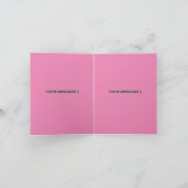 MODERNE BEARBEITUNGSFÄHIGE NIEDLICH-WARD-PINK-BILD DANKESKARTE (Innenseite)