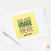 MODERNE BEARBEITUNGSFÄHIGE PASTEL YELLOW IMAGE-TEM QUADRATISCHER AUFKLEBER (Umschlag)