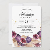 Moderne Beauty Lila Figs & Pampas & Gold Drops Einladung (Vorderseite)