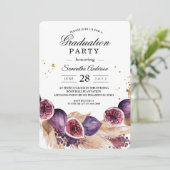 Moderne Beauty Lila Figs & Pampas & Gold Drops Einladung (Stehend Vorderseite)