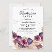 Moderne Beauty Lila Figs & Pampas & Gold Drops Einladung (Vorderseite)