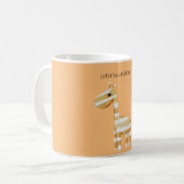 Moderne Beauty Orange Giraffe mit Namen Kaffeetasse (Vorderseite Links)