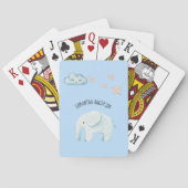 Moderne Beauty Pastel Blau Elefant & Sterne Kind Spielkarten (Rückseite)