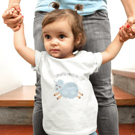 Moderne Beauty Pastel Blue Shee und Name der Kinde Baby T-shirt