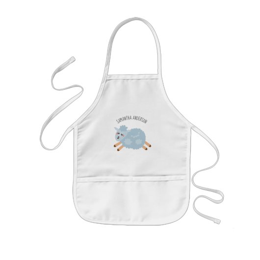 Moderne Beauty Pastel Blue Shee und Name der Kinde Kinderschürze (Vorne)