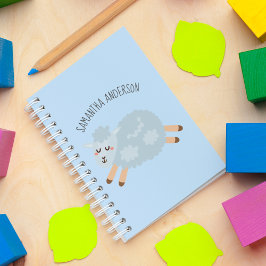 Moderne Beauty Pastel Blue Shee und Name der Kinde Notizblock