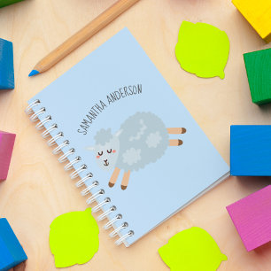 Moderne Beauty Pastel Blue Shee und Name der Kinde Notizblock