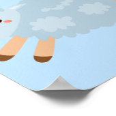 Moderne Beauty Pastel Blue Shee und Name der Kinde Poster (Ecke)