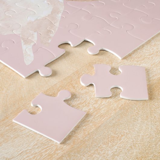 Moderne Beauty Pastel Pink Aquarell Lounge Puzzle (Seite)