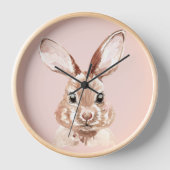 Moderne Beauty Pastel Pink Aquarell Lounge Uhr (Vorderseite)