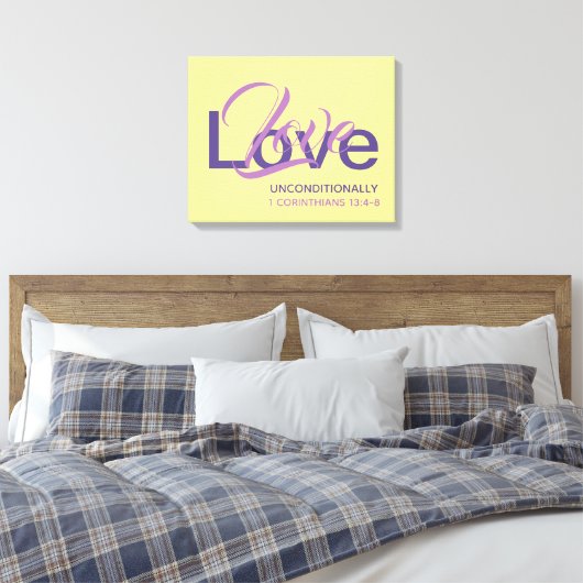 Moderne bedingungslose Liebe Christlich Leinwanddruck (Insitu (Schlafzimmer))