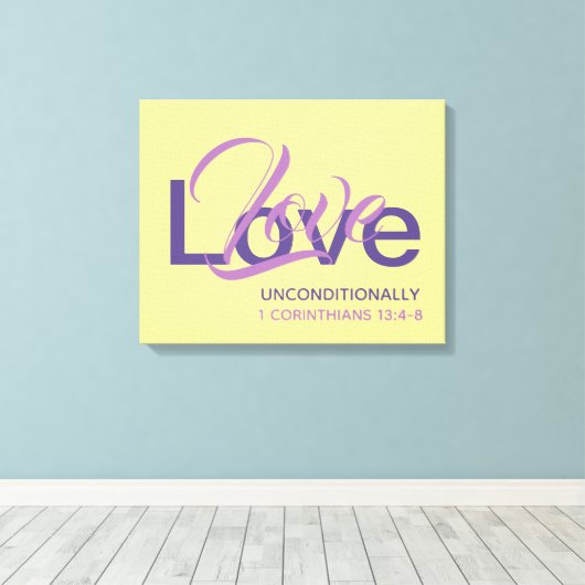 Moderne bedingungslose Liebe Christlich Leinwanddruck (Insitu (Holzboden))