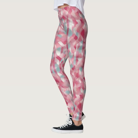 Moderne, bedruckte Rosa Frauen Leggings (Links)