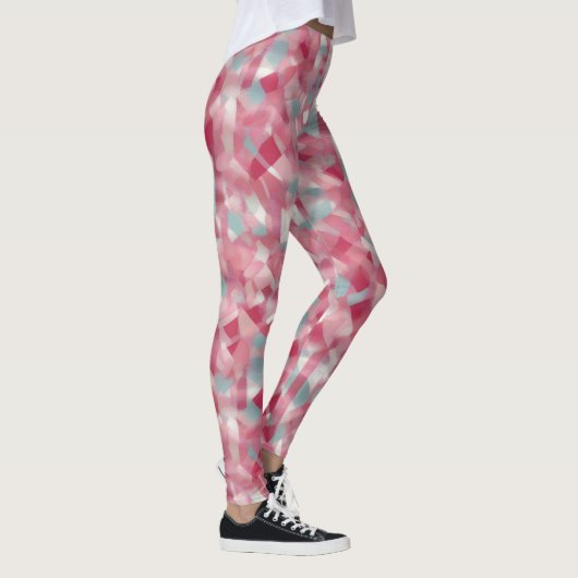 Moderne, bedruckte Rosa Frauen Leggings (Rechts)