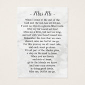 Moderne Beerdigung 3 Foto Gedenkkarte Marmor (Rückseite)