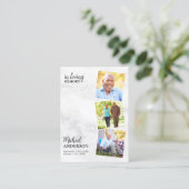 Moderne Beerdigung 3 Foto Gedenkkarte Marmor Telefonnummerkarte (Stehend Vorderseite)