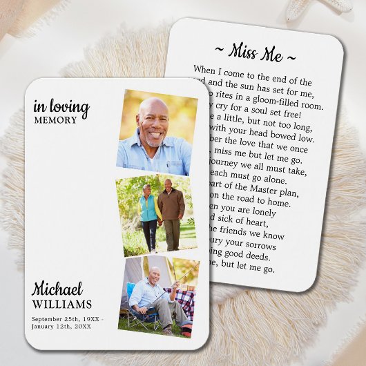 Moderne Beerdigung 3 Foto Seidendenkmal-Gedenkkart