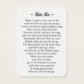 Moderne Beerdigung 3 Foto Seidendenkmal-Gedenkkart (Rückseite)