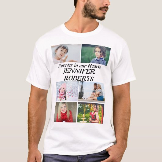 Moderne Beerdigung 6 Foto Collage T - Shirt (Vorderseite)